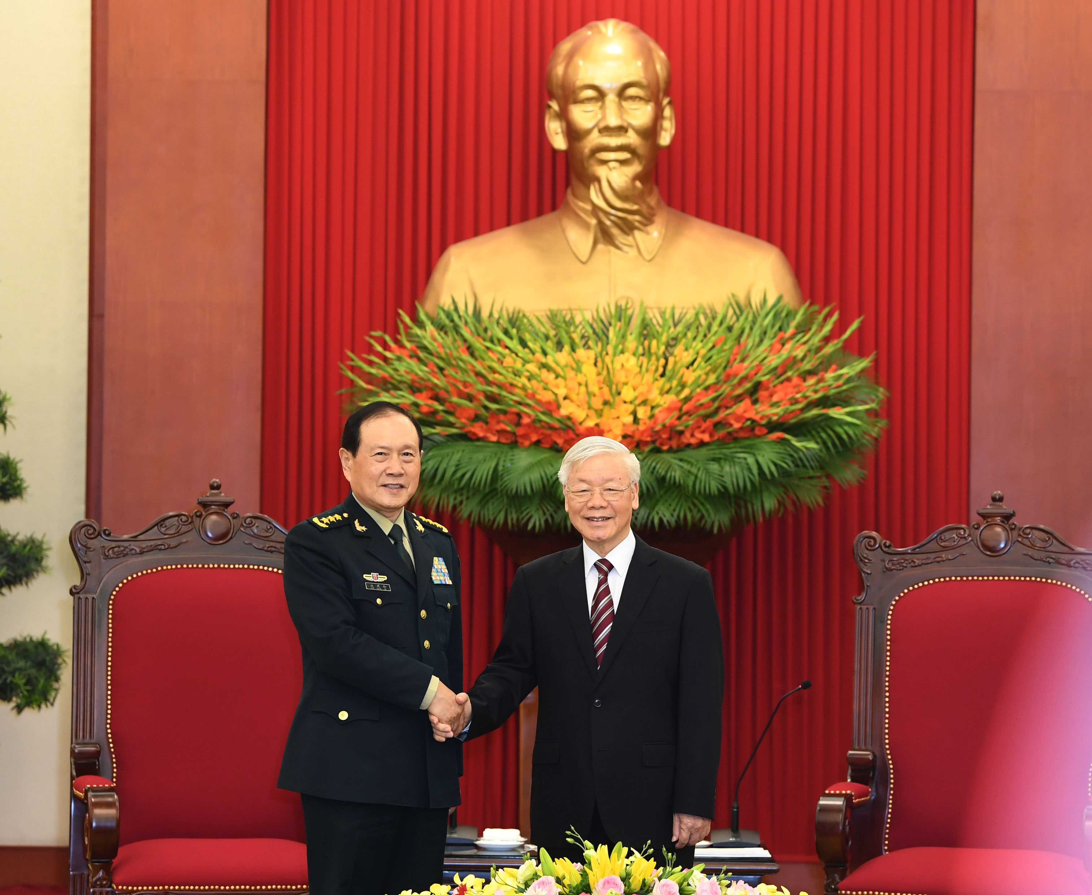 Tổng Bí thư Nguyễn Phú Trọng tiếp Bộ trưởng Bộ Quốc phòng Trung Quốc